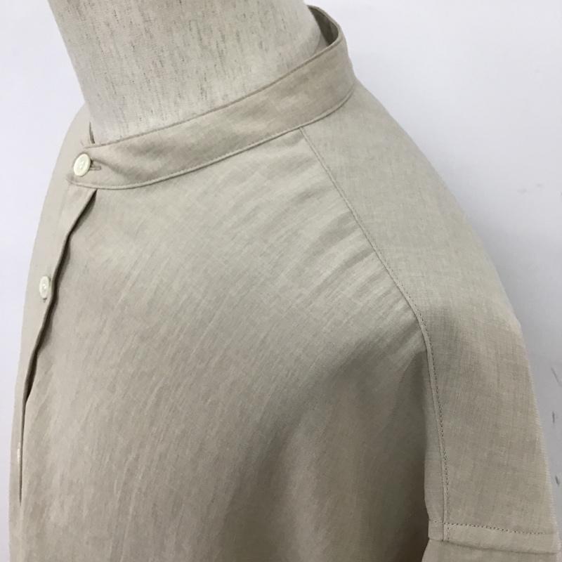 ジャーナルスタンダード JOURNAL STANDARD シャツ、ブラウス 半袖 半袖シャツ ノーカラーシャツ 半袖カットソー M 無地 ベージュ / ベージュ / メンズ USED 古着 中古 10096544