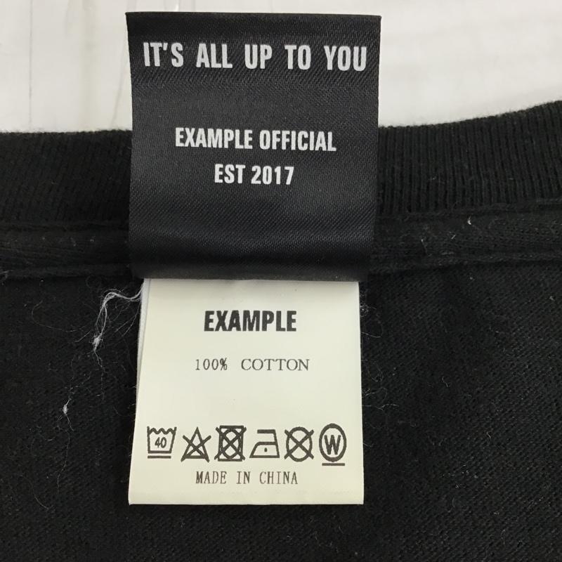 イグザンプル EXAMPLE Tシャツ 半袖 半袖カットソー プリントTシャツ クルーネックカットソー L プリント 黒 / ブラック / メンズ USED 古着 中古 10096577