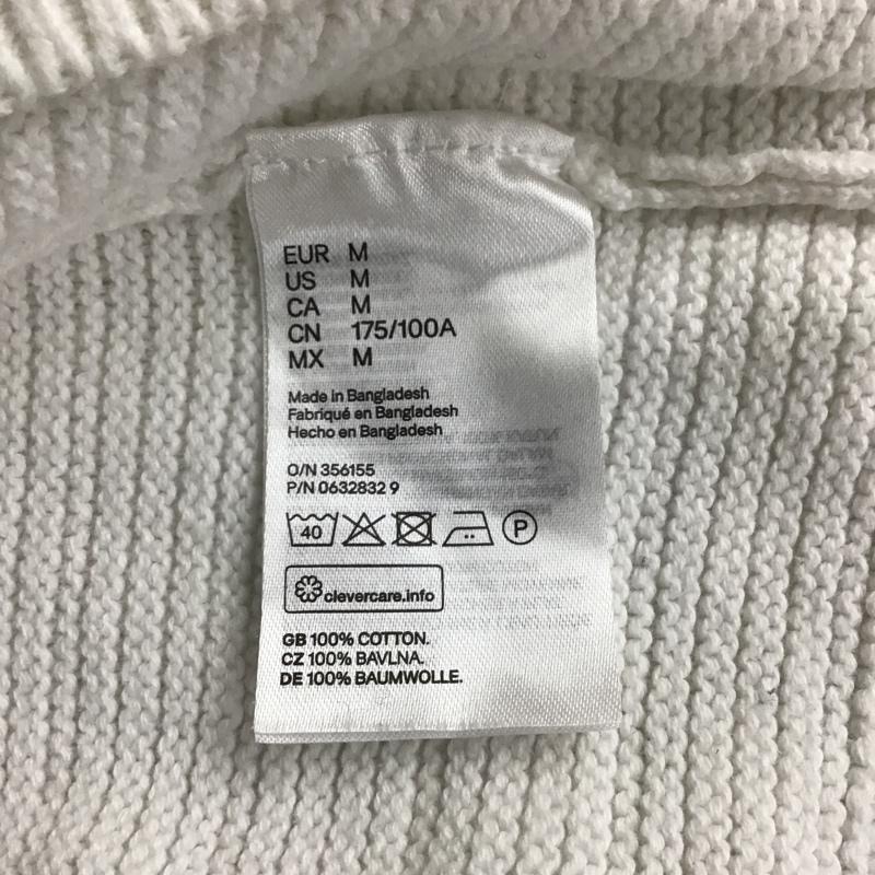 ヘンネスアンドモーリッツ H&M カットソー 長袖 長袖カットソー クルーネックカットソー ロングスリーブカットソー M 無地 白 / ホワイト / メンズ USED 古着 中古 10096606