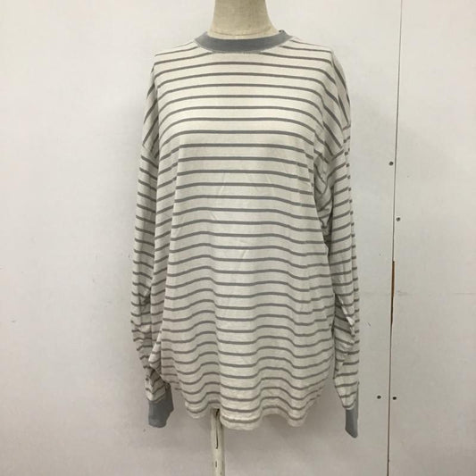 コーエン coen カットソー 長袖 7620-614-0174 ボーダービッグロンT ビッグシルエット ボリューム袖 長袖ボーダーカットソー M ボーダー柄 白 / ホワイト / X 灰 / グレー /  レディース USED 古着 中古 10096610