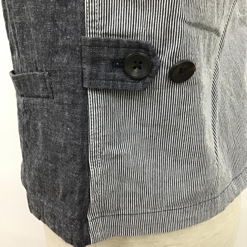 イッカ ikka ベスト ベスト ベスト コットンベスト ストライプベスト L ストライプ 水色 / ライトブルー / メンズ USED 古着 中古 10096630