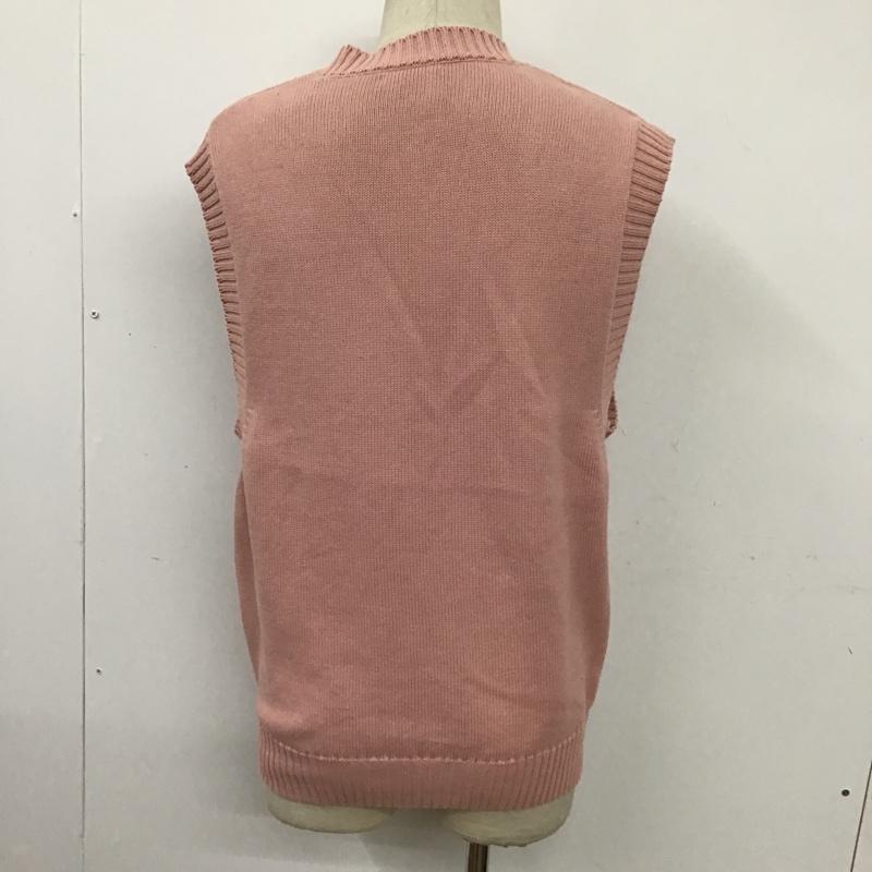 ザラ ZARA ベスト ベスト ニットベスト ノースリーブニット Vネック M 無地 桃 / ピンク / メンズ USED 古着 中古 10096645