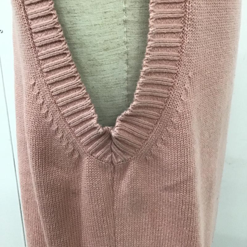ザラ ZARA ベスト ベスト ニットベスト ノースリーブニット Vネック M 無地 桃 / ピンク / メンズ USED 古着 中古 10096645