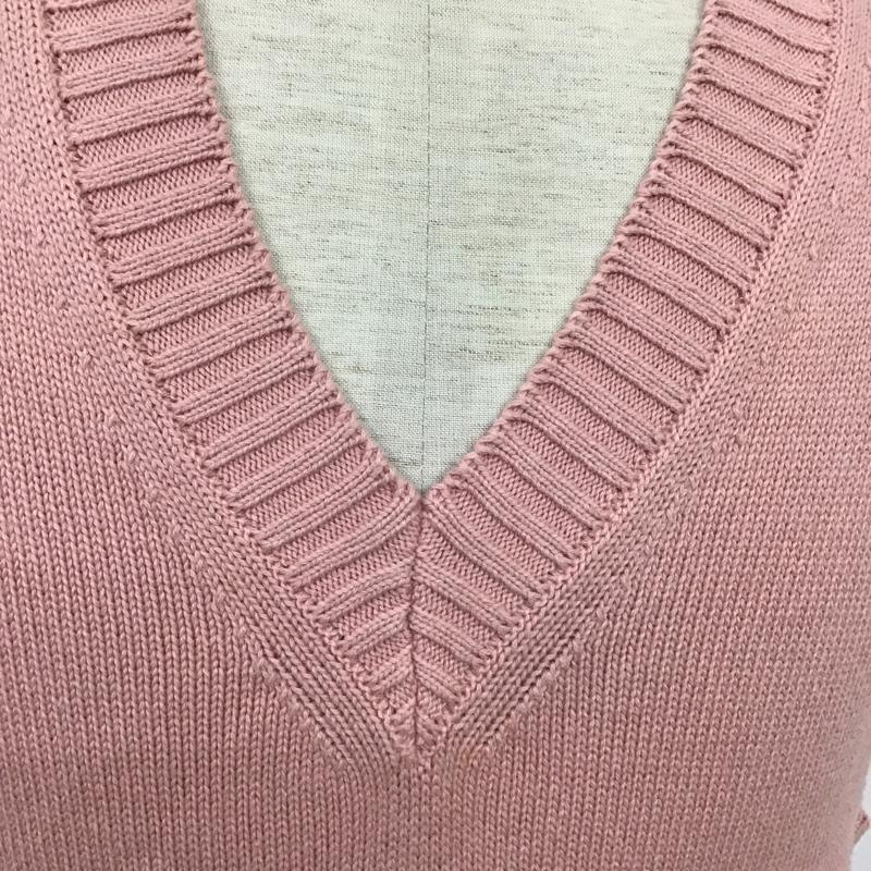 ザラ ZARA ベスト ベスト ニットベスト ノースリーブニット Vネック M 無地 桃 / ピンク / メンズ USED 古着 中古 10096645