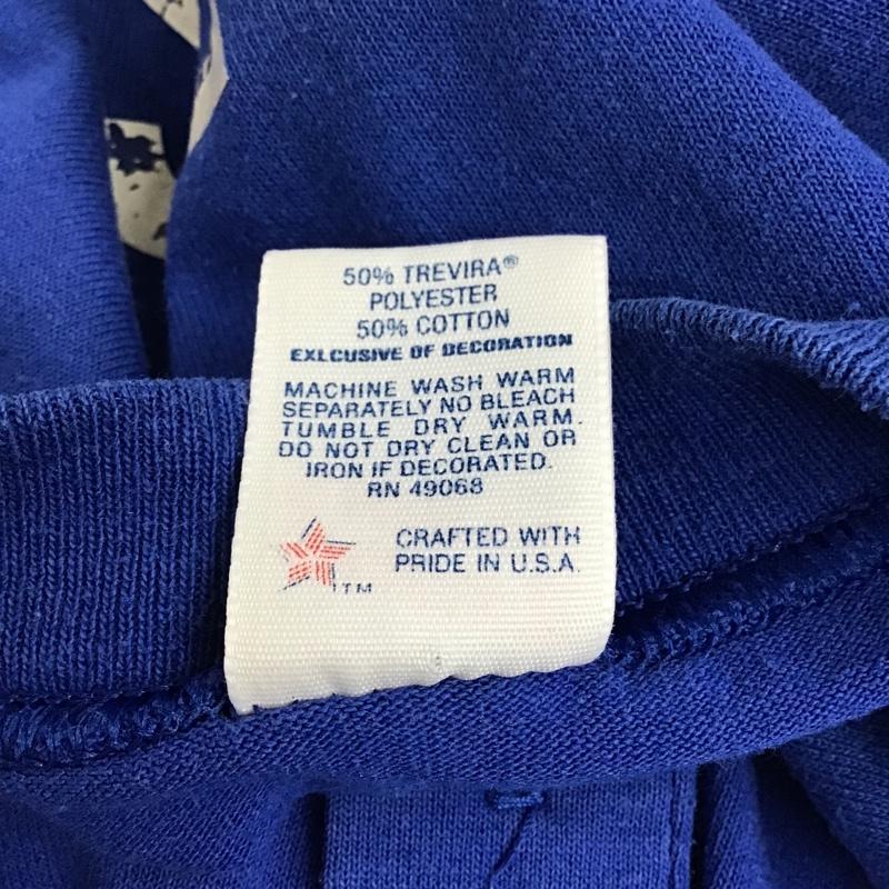 古着 USED カットソー 半袖 半袖カットソー プリントTシャツ ヘンリーネックカットソー ベースボールT L ロゴ、文字 青 / ブルー / メンズ USED 古着 中古 10096668