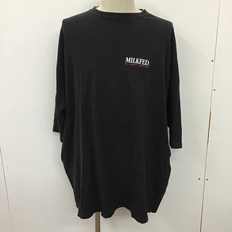 ミルクフェド MILKFED. カットソー 半袖 03183941 Tシャツ BACKLOGOPOCKETT 半袖カットソー プリントTシャツ FREE プリント 黒 / ブラック / レディース USED 古着 中古 10096678