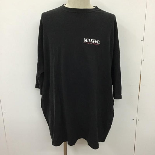 ミルクフェド MILKFED. カットソー 半袖 03183941 Tシャツ BACKLOGOPOCKETT 半袖カットソー プリントTシャツ FREE プリント 黒 / ブラック /  レディース USED 古着 中古 10096678