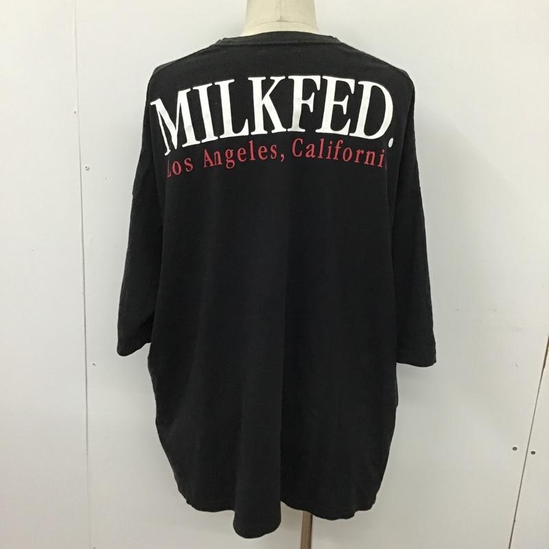 ミルクフェド MILKFED. カットソー 半袖 03183941 Tシャツ BACKLOGOPOCKETT 半袖カットソー プリントTシャツ FREE プリント 黒 / ブラック / レディース USED 古着 中古 10096678