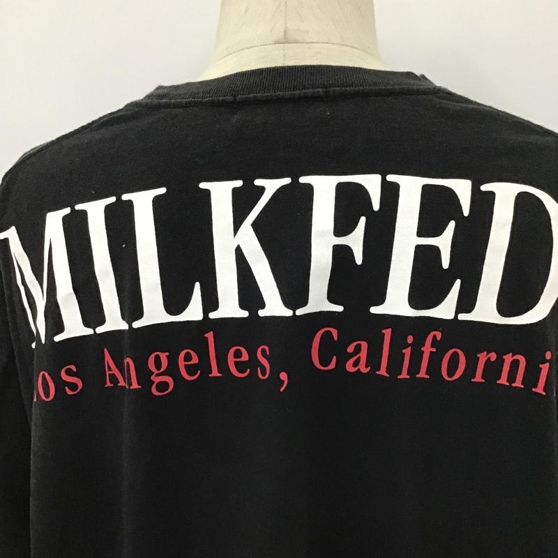 ミルクフェド MILKFED. カットソー 半袖 03183941 Tシャツ BACKLOGOPOCKETT 半袖カットソー プリントTシャツ FREE プリント 黒 / ブラック / レディース USED 古着 中古 10096678