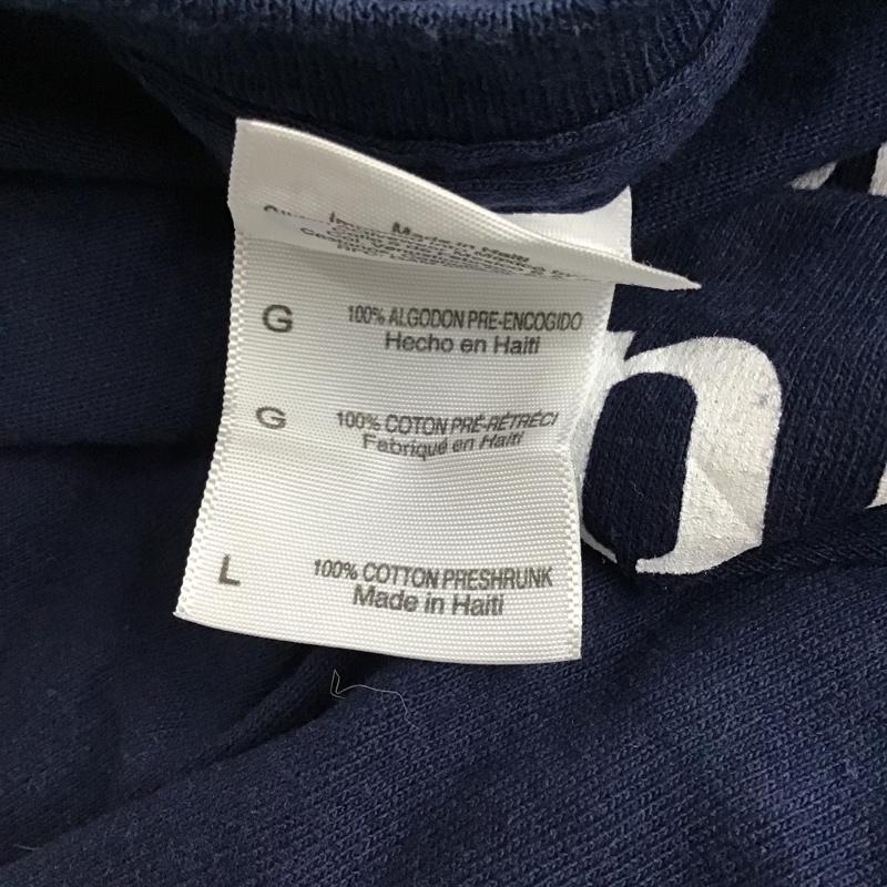 ギルダン GILDAN Tシャツ 半袖 半袖カットソー プリントTシャツ クルーネックカットソー 古着 L ロゴ、文字 紺 / ネイビー / メンズ USED 古着 中古 10096712