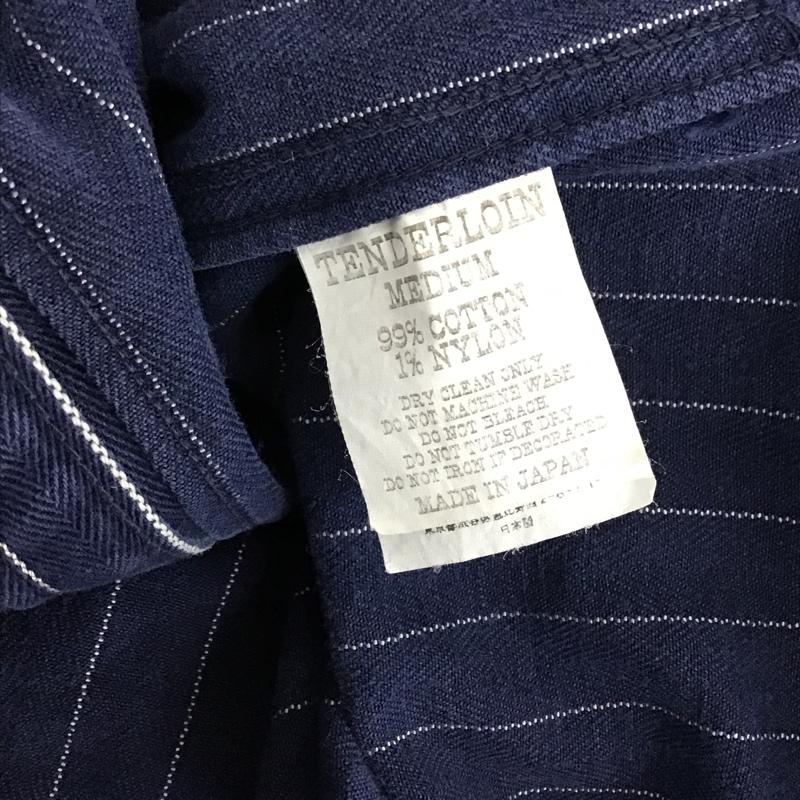 テンダーロイン TENDERLOIN シャツ、ブラウス 半袖 半袖シャツ カラーシャツ ポケットシャツ カジュアルシャツ ストライプシャツ ボーリングシャツ M ストライプ 紺 / ネイビー / X 白 / ホワイト / メンズ USED 古着 中古 10096738