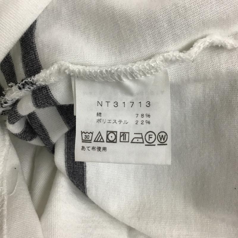 ザノースフェイス THE NORTH FACE Tシャツ 半袖 NT31713 ショートスリーブセオアルファボーダーTシャツ 半袖カットソー ボーダーTシャツ L ロゴ、文字 X ボーダー柄 白 / ホワイト / X 黒 / ブラック / メンズ USED 古着 中古 10096745