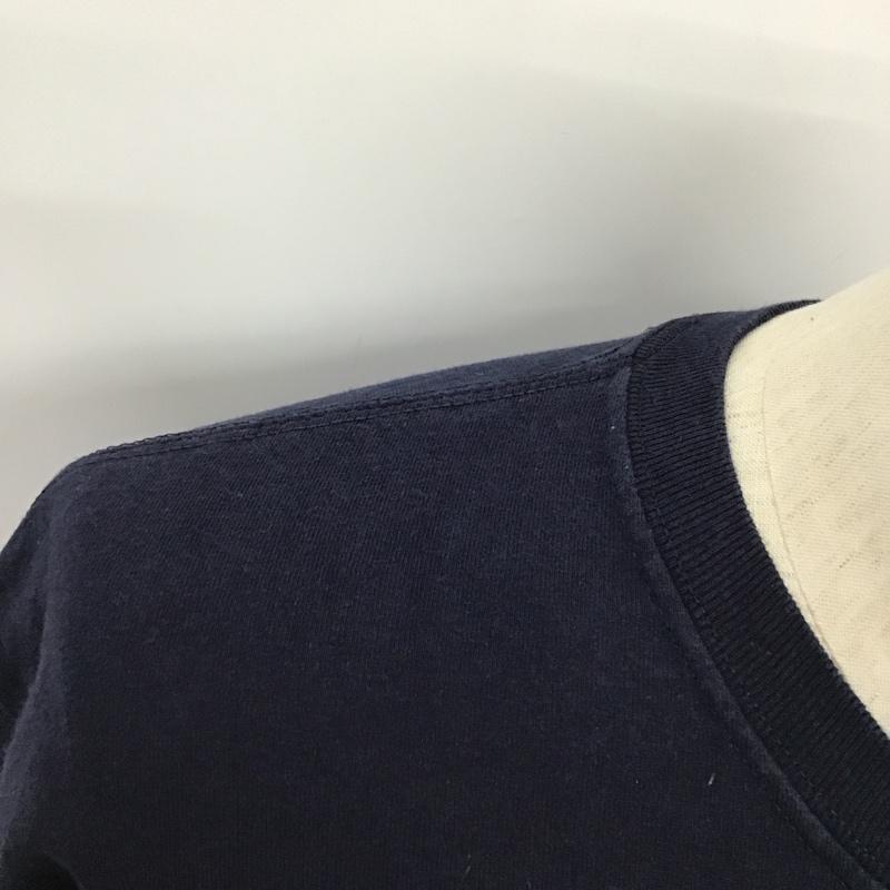 ヘインズ HANES Tシャツ 半袖 半袖カットソー プリントTシャツ クルーネックカットソー L プリント 紺 / ネイビー / レディース USED 古着 中古 10096773