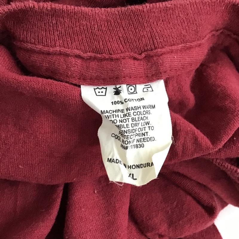 古着 USED Tシャツ 半袖 半袖カットソー プリントTシャツ クルーネックカットソー XL プリント えんじ / ワインレッド / メンズ USED 古着 中古 10096774