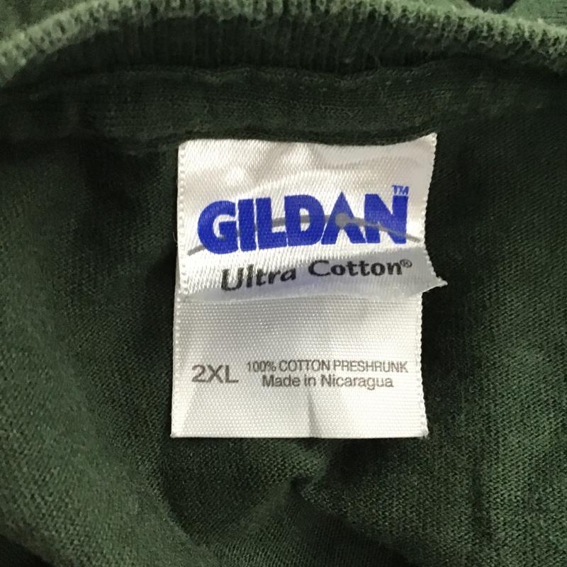 ギルダン GILDAN Tシャツ 半袖 半袖カットソー プリントTシャツ クルーネックカットソー 古着 XXL プリント 緑 / グリーン / メンズ USED 古着 中古 10096776