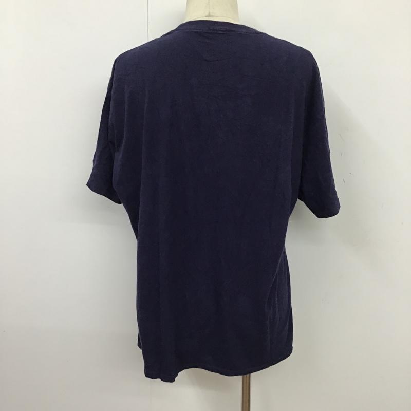 チャンピオン Champion Tシャツ 半袖 半袖カットソー プリントTシャツ クルーネックカットソー 古着 XL ロゴ、文字 紺 / ネイビー / メンズ USED 古着 中古 10096777