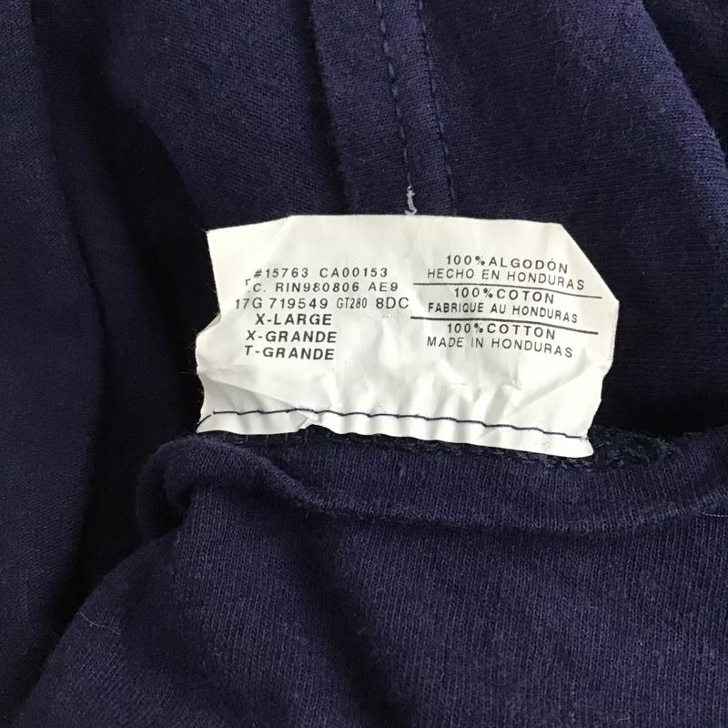 チャンピオン Champion Tシャツ 半袖 半袖カットソー プリントTシャツ クルーネックカットソー 古着 XL ロゴ、文字 紺 / ネイビー / メンズ USED 古着 中古 10096777