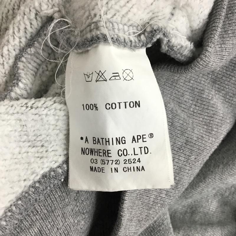 アベイシングエイプ A BATHING APE パーカー 長袖 フード付きパーカー 長袖スウェット ジップアップパーカー M プリント 灰 / グレー / メンズ USED 古着 中古 10096798