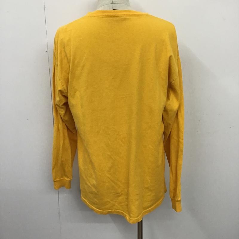 古着 USED カットソー 長袖 長袖カットソー クルーネックカットソー 長袖Tシャツ プリントTシャツ L ロゴ、文字 黄 / イエロー / メンズ USED 古着 中古 10096827