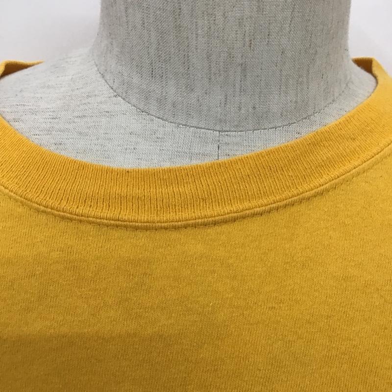 古着 USED カットソー 長袖 長袖カットソー クルーネックカットソー 長袖Tシャツ プリントTシャツ L ロゴ、文字 黄 / イエロー / メンズ USED 古着 中古 10096827
