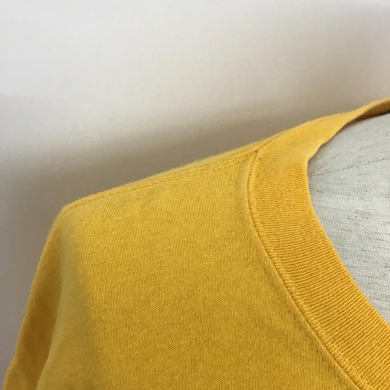 古着 USED カットソー 長袖 長袖カットソー クルーネックカットソー 長袖Tシャツ プリントTシャツ L ロゴ、文字 黄 / イエロー / メンズ USED 古着 中古 10096827