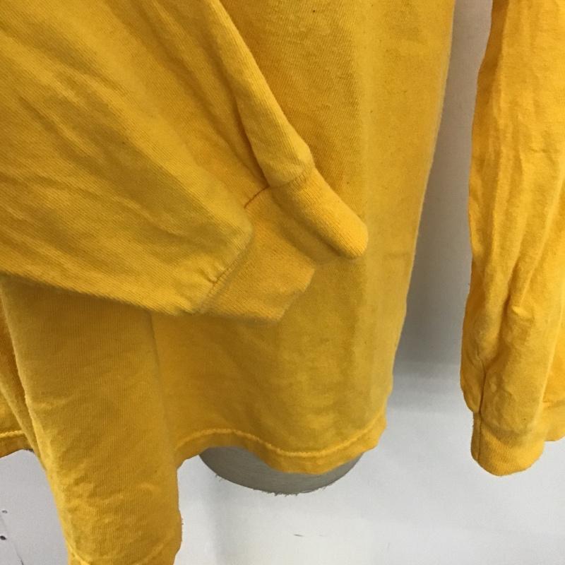 古着 USED カットソー 長袖 長袖カットソー クルーネックカットソー 長袖Tシャツ プリントTシャツ L ロゴ、文字 黄 / イエロー / メンズ USED 古着 中古 10096827