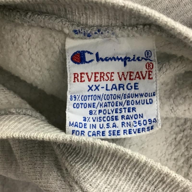 チャンピオン Champion トレーナー 長袖 長袖スウェット 長袖トレーナー プリントスウェット XXL ロゴ、文字 灰 / グレー / メンズ USED 古着 中古 10096835