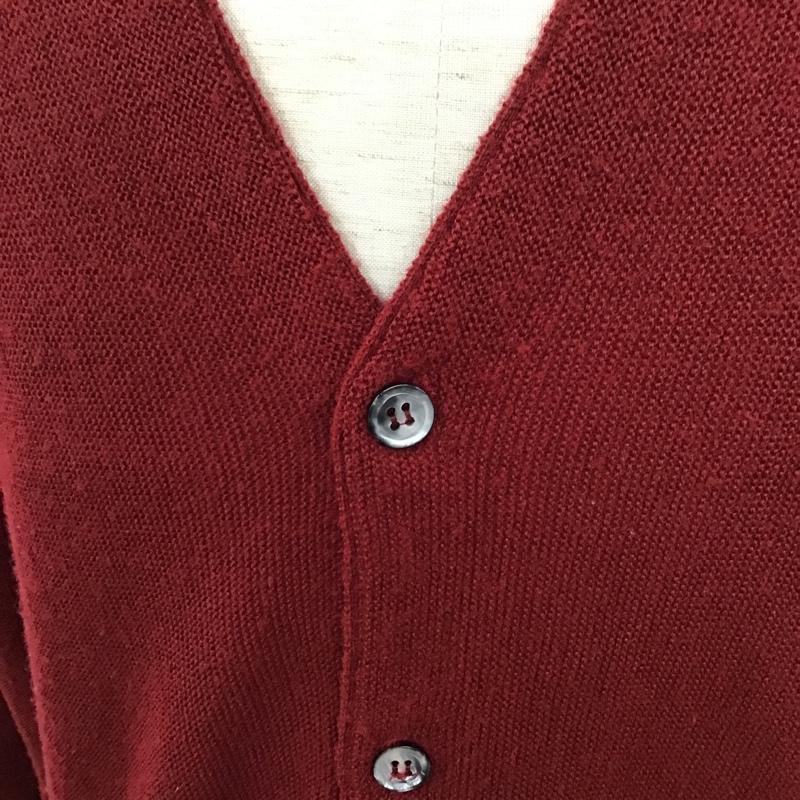 アイゾッド IZOD カーディガン 長袖 ニットカーディガン 長袖カーディガン セーター ロゴ、文字 えんじ / ワインレッド / メンズ USED 古着 中古 10096842