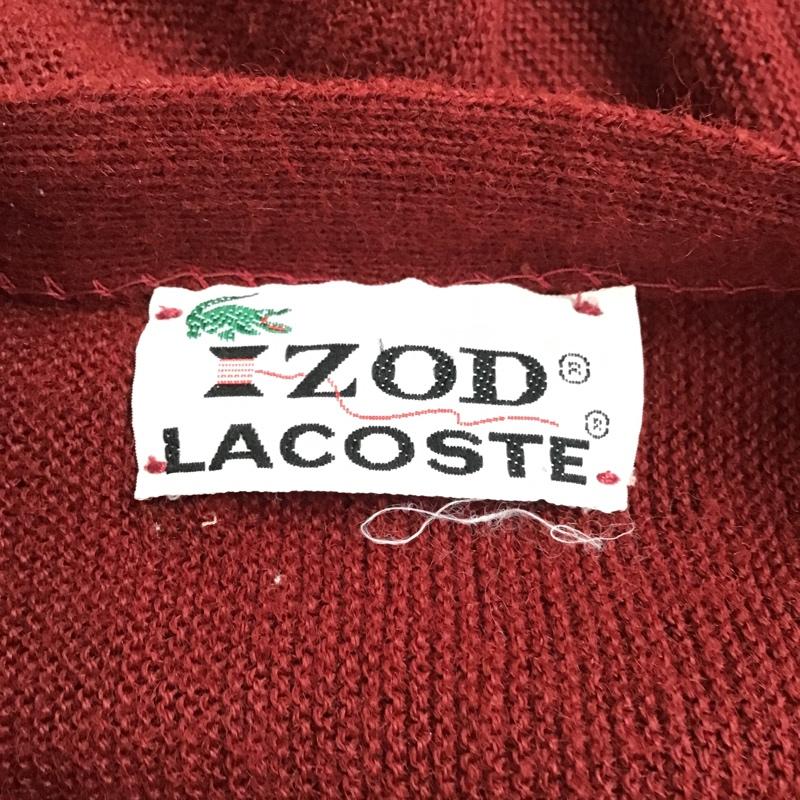 アイゾッド IZOD カーディガン 長袖 ニットカーディガン 長袖カーディガン セーター ロゴ、文字 えんじ / ワインレッド / メンズ USED 古着 中古 10096842