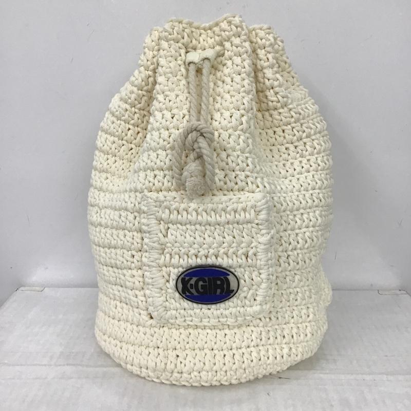 エックスガール X-girl ショルダーバッグ ショルダーバッグ KNIT BONSAC ロゴ、文字 アイボリー / アイボリー / レディース USED 古着 中古 10096900
