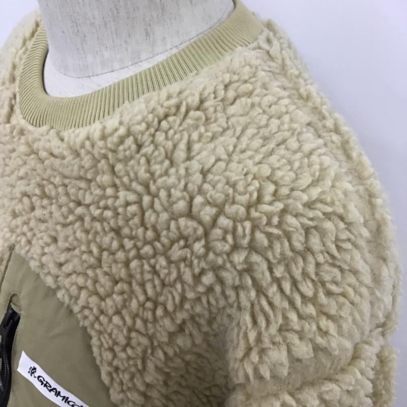 グラミチ GRAMICCI トレーナー 長袖 183-1222 GRAMICCI×FREAK’SSTORE フリースプルオーバー スウェット M ロゴ、文字 ベージュ / ベージュ / メンズ USED 古着 中古 10096960