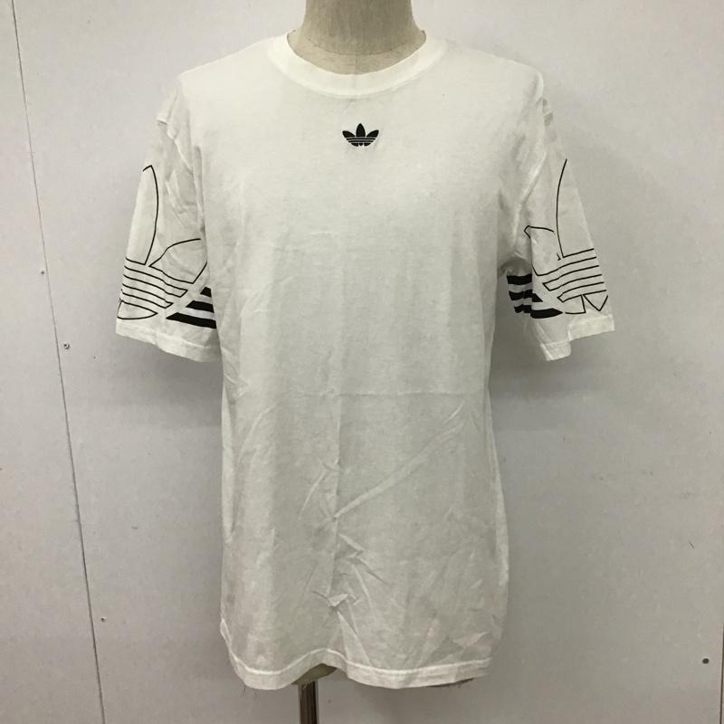 アディダス adidas Tシャツ 半袖 DU8536Tシャツ 半袖カットソー スポーツウェア クルーネックカットソー M ロゴ、文字 白 / ホワイト / メンズ USED 古着 中古 10096974