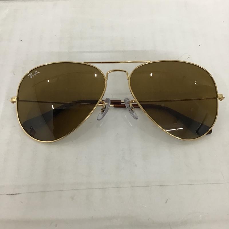 レイバン Ray-Ban めがね・サングラス サングラス ティアドロップ ロゴ、文字 茶 / ブラウン / X 金 / ゴールド / メンズ USED 古着 中古 10096998