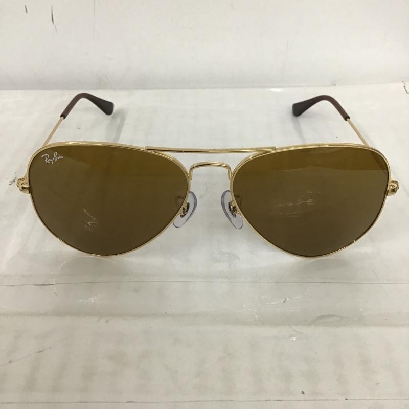 レイバン Ray-Ban めがね・サングラス サングラス ティアドロップ ロゴ、文字 茶 / ブラウン / X 金 / ゴールド / メンズ USED 古着 中古 10096998
