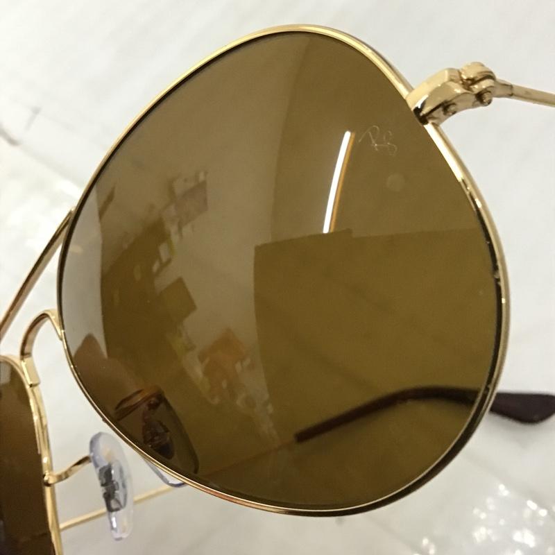 レイバン Ray-Ban めがね・サングラス サングラス ティアドロップ ロゴ、文字 茶 / ブラウン / X 金 / ゴールド / メンズ USED 古着 中古 10096998