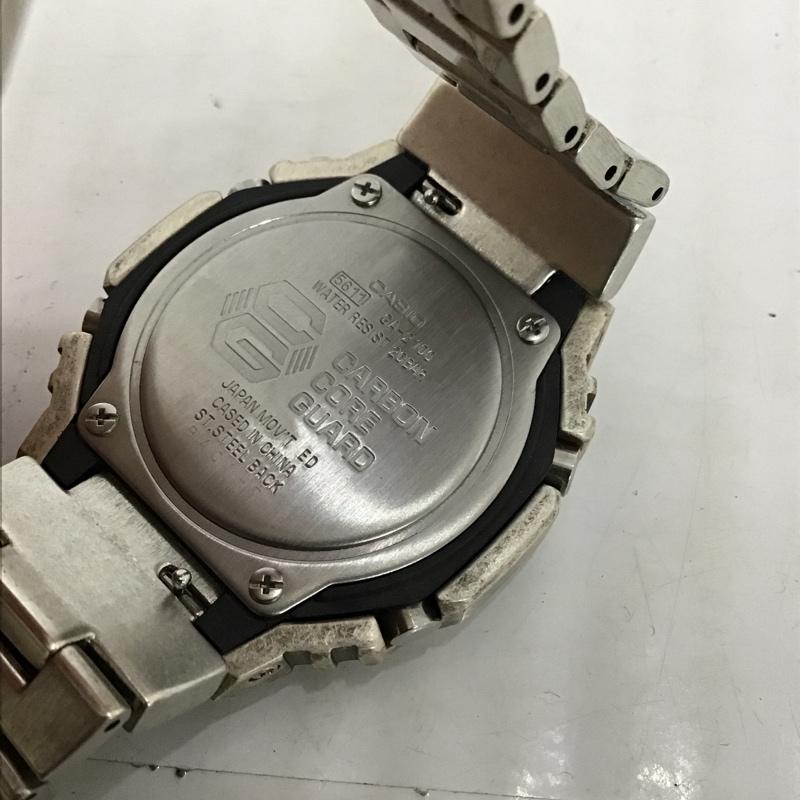 ジーショック G-SHOCK 腕時計 アナログ(クォーツ式) GA-2100 STAINLESS 箱有 カスタム ロゴ、文字 銀 / シルバー / メンズ USED 古着 中古 10097036