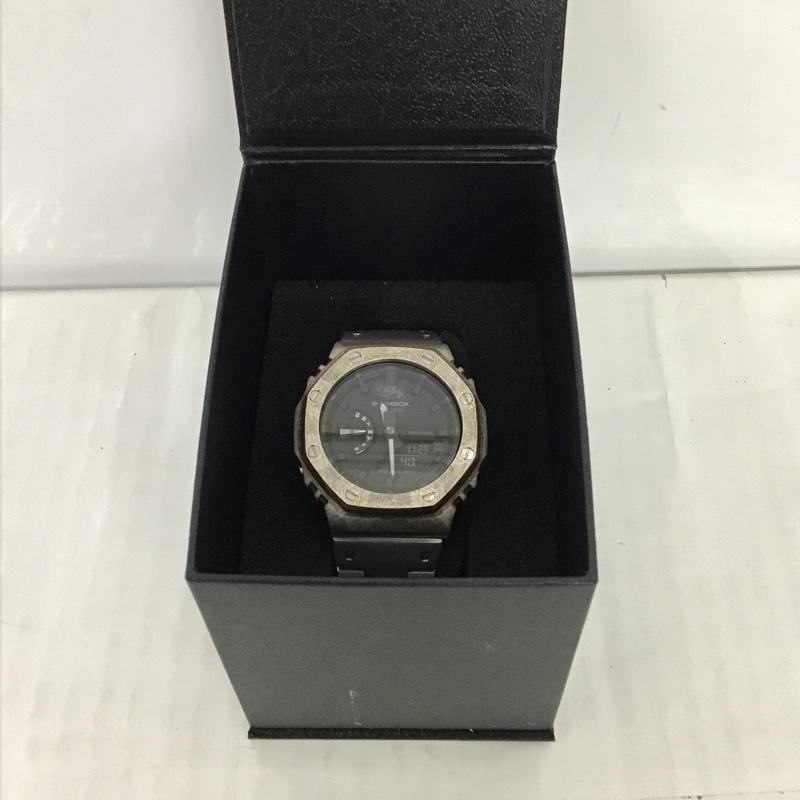 ジーショック G-SHOCK 腕時計 アナログ(クォーツ式) GA-2100 STAINLESS 箱有 カスタム ロゴ、文字 銀 / シルバー / メンズ USED 古着 中古 10097036