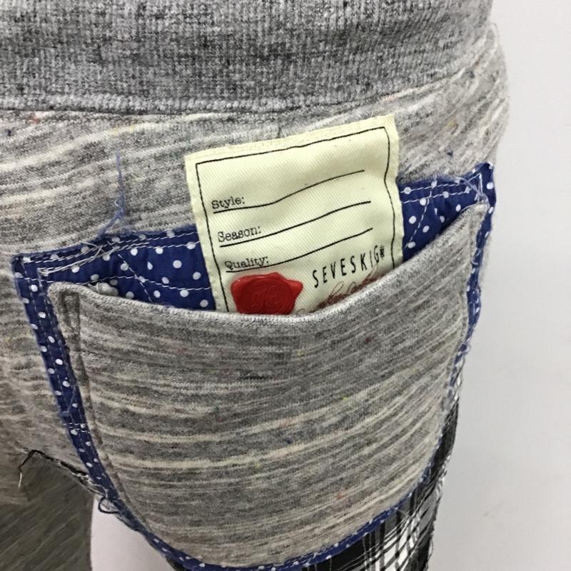 セヴシグ SEVESKIG ボトムス ボトムス SW-SV-LS-1003 REMAKE SWEAT PANTS スウェットパンツ S ドット X チェック 灰 / グレー / メンズ USED 古着 中古 10097054