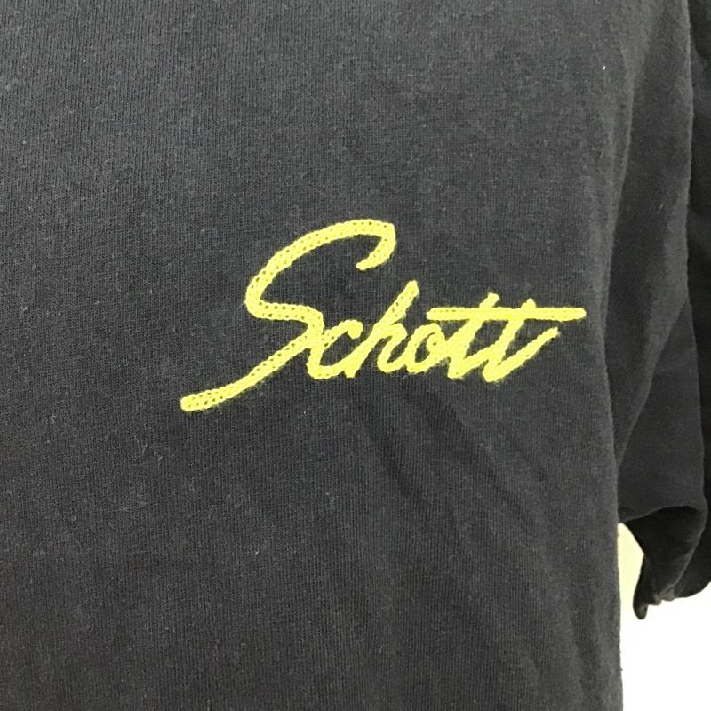 ショット schott Tシャツ 半袖 半袖カットソー Tシャツ 刺繍Tシャツ クルーネックカットソー XL ロゴ、文字 紺 / ネイビー / メンズ USED 古着 中古 10097062