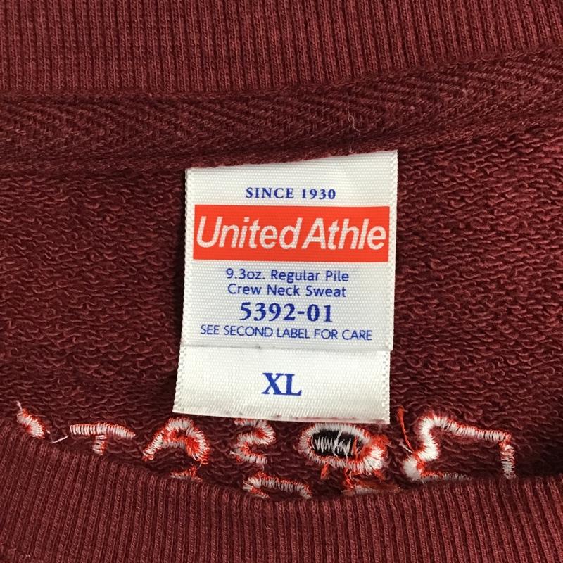 ユナイテッドアスレ United Athle トレーナー 長袖 XL ロゴ、文字 えんじ / ワインレッド / メンズ USED 古着 中古 10097080