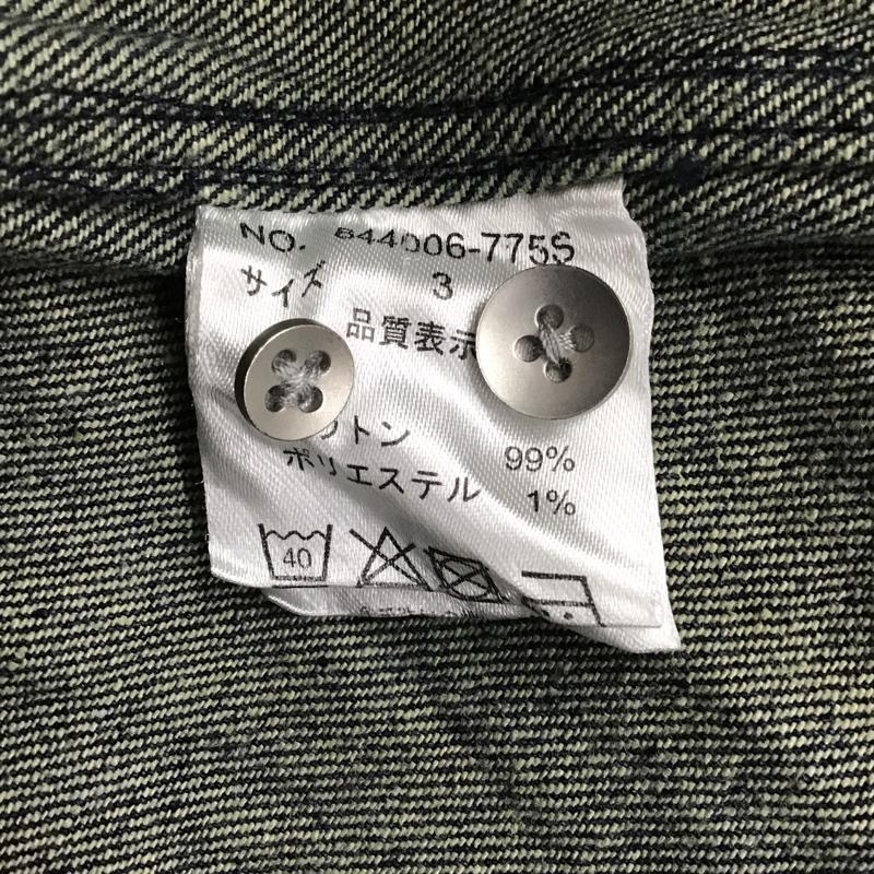 ノーアイディ NO ID. シャツ、ブラウス 長袖 844006-775S シワ加工デニムショートカラーSH シャツ 長袖シャツ デニムシャツ 3 無地 インディゴ / インディゴ / メンズ USED 古着 中古 10097085