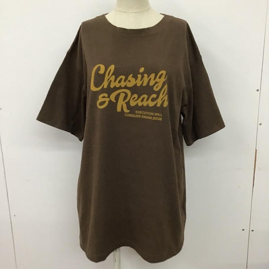 アングリッド Ungrid Tシャツ 半袖 112022733601-01 UngridChasingロゴTee 半袖カットソー プリントTシャツ FREE ロゴ、文字 茶 / ブラウン /  レディース USED 古着 中古 10097154
