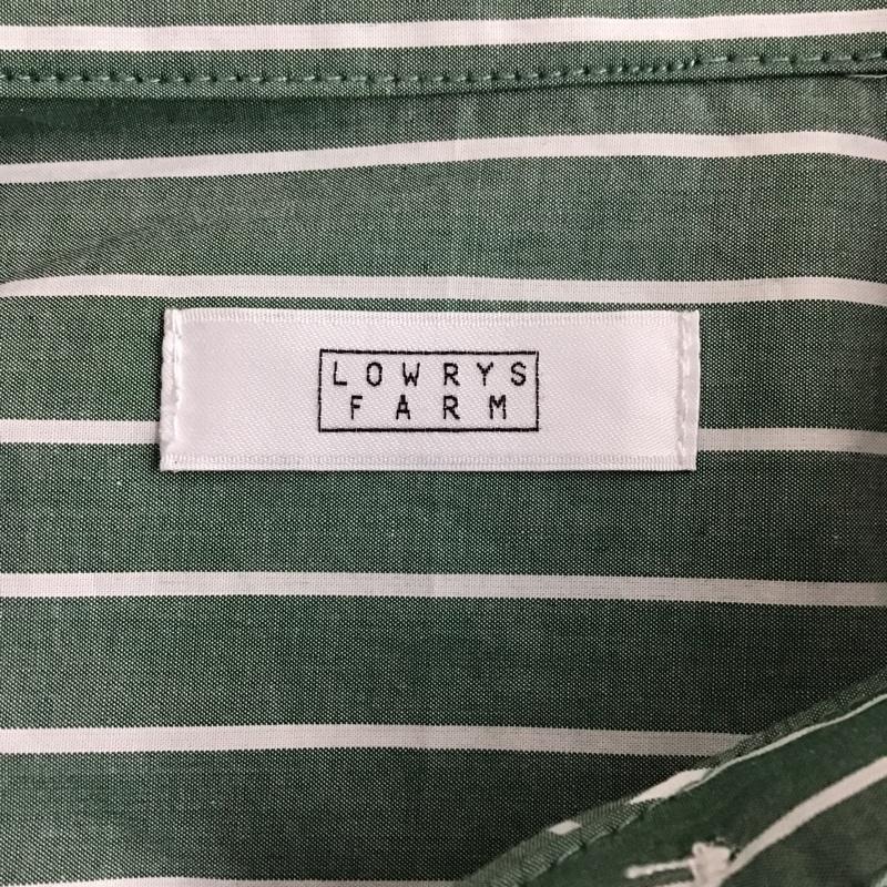 ローリーズファーム LOWRYS FARM シャツ、ブラウス 長袖 166616 00 75 09 ストライプオーバーシャツ 長袖シャツ カラーシャツ FREE ストライプ 緑 / グリーン / X 白 / ホワイト / レディース USED 古着 中古 10097156