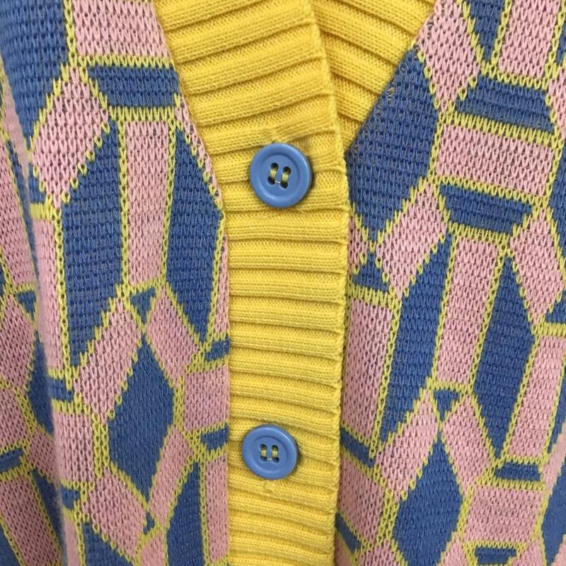 ザラ ZARA ベスト ベスト 5039 424 687 Vネック タグ付き L 総柄 桃 / ピンク / X 黄 / イエロー / X 水色 / ライトブルー / レディース USED 古着 中古 10097203