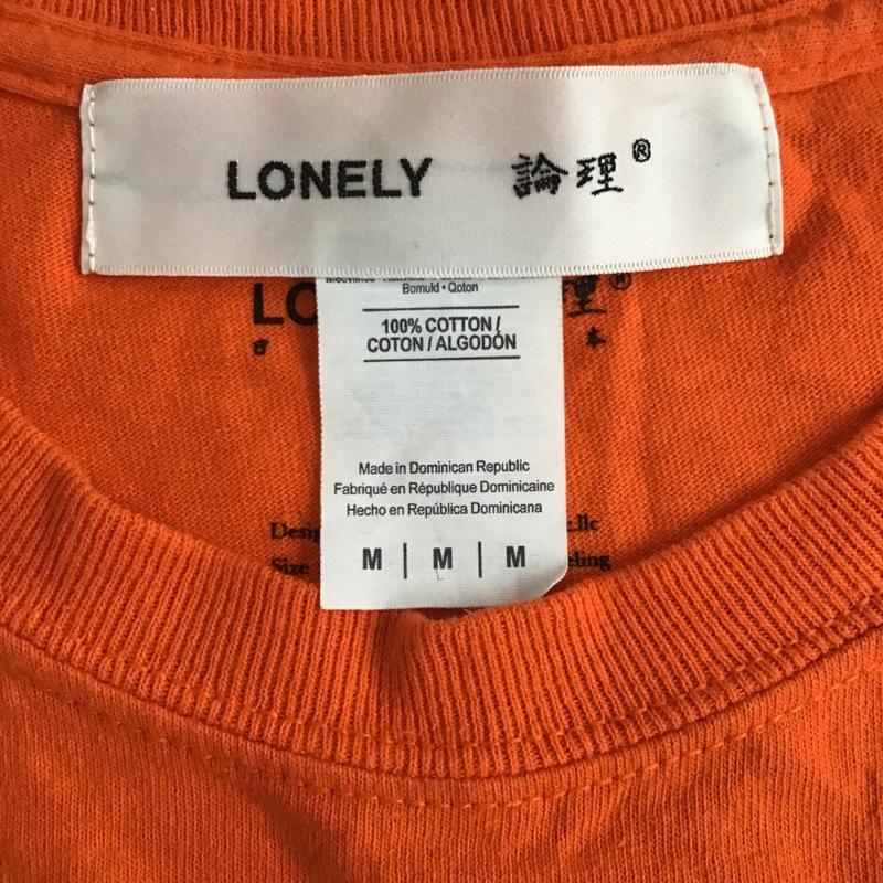 ロンリー LONELY論理 Tシャツ 半袖 半袖カットソー プリントTシャツ クルーネックカットソー M ロゴ、文字 橙 / オレンジ / メンズ USED 古着 中古 10097278