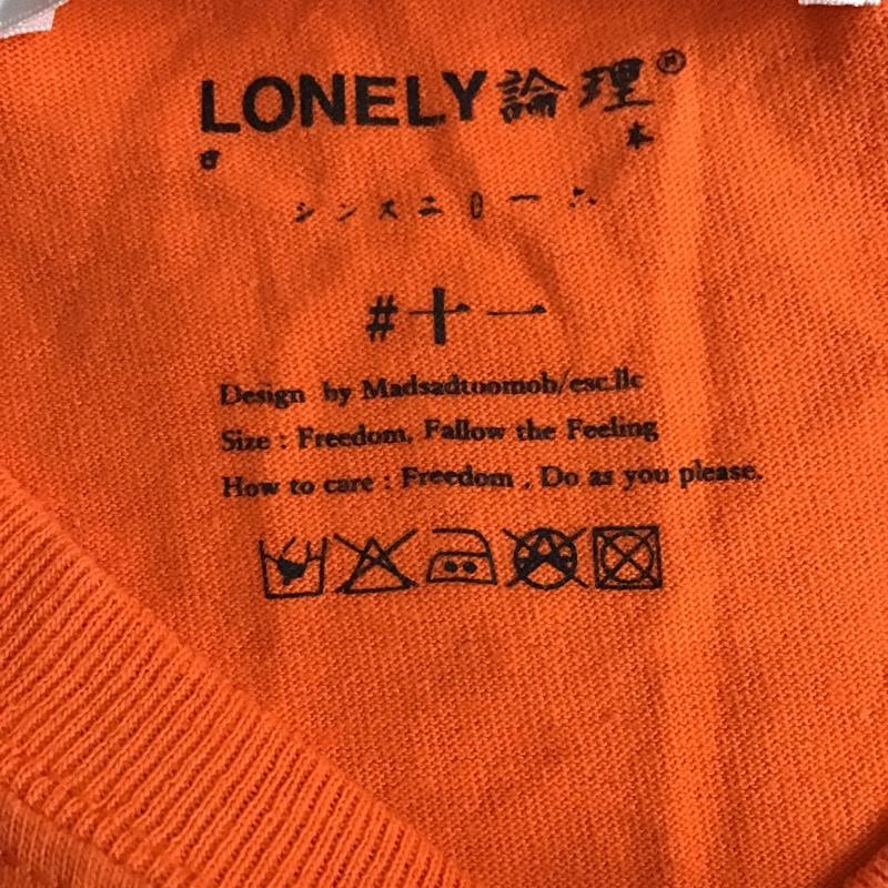 ロンリー LONELY論理 Tシャツ 半袖 半袖カットソー プリントTシャツ クルーネックカットソー M ロゴ、文字 橙 / オレンジ / メンズ USED 古着 中古 10097278
