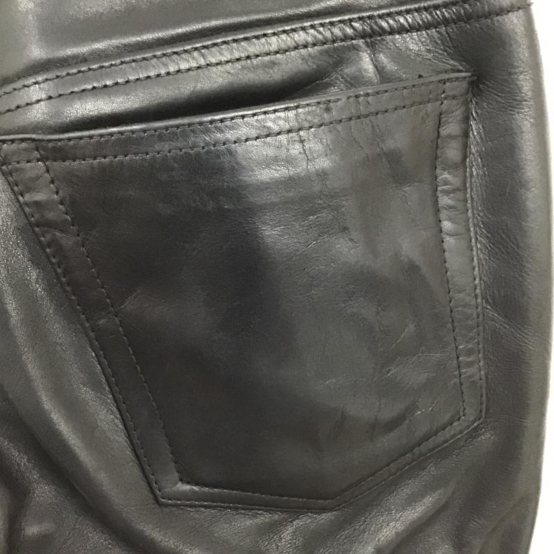 古着 USED ボトムス ボトムス レザーパンツ カジュアルパンツ ストレートパンツ 30インチ 無地 黒 / ブラック / メンズ USED 古着 中古 10097285