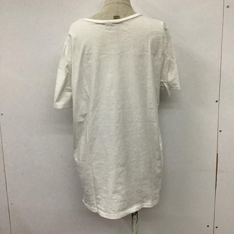ザラ ZARA Tシャツ 半袖 5580 055 250 クルーネック L プリント 白 / ホワイト / レディース USED 古着 中古 10097288
