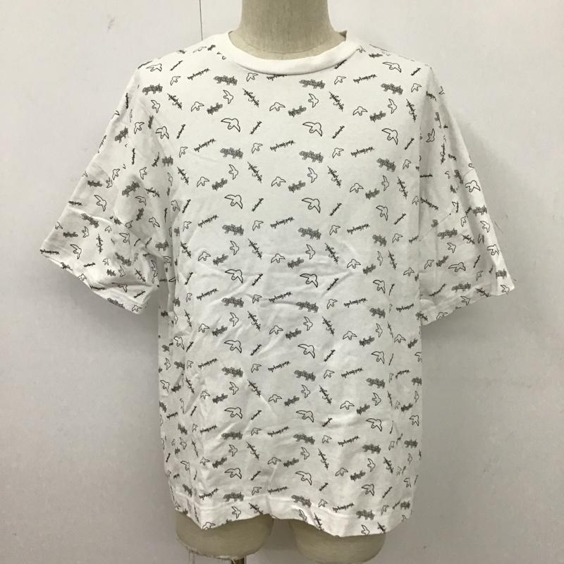 インヘリット INHERIT Tシャツ 半袖 半袖カットソー プリントTシャツ クルーネックカットソー M 総柄 白 / ホワイト / メンズ USED 古着 中古 10097341