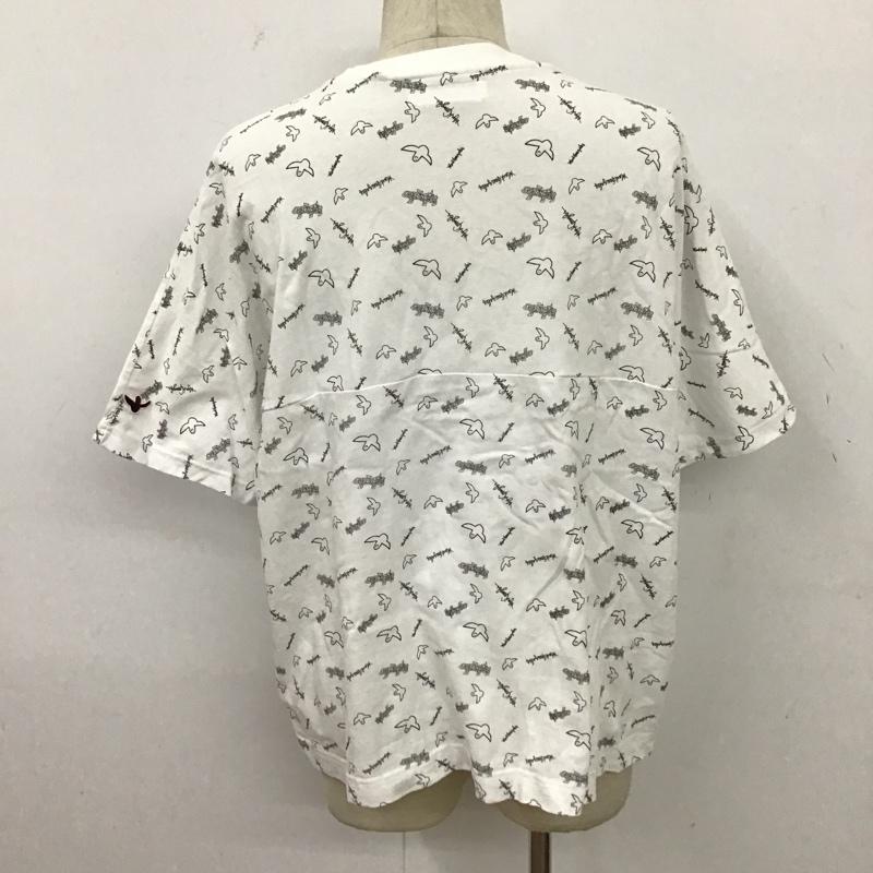 インヘリット INHERIT Tシャツ 半袖 半袖カットソー プリントTシャツ クルーネックカットソー M 総柄 白 / ホワイト / メンズ USED 古着 中古 10097341
